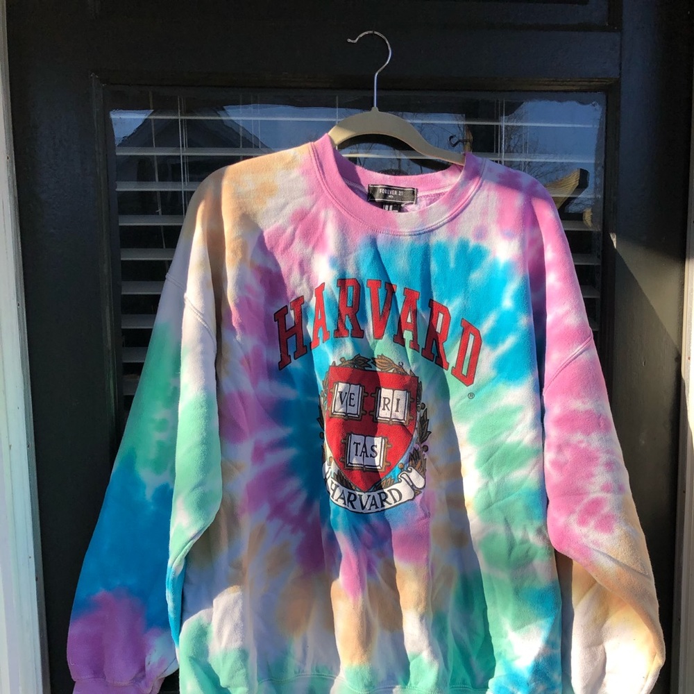 Forever 21 Harvard Tie-Dye Sweatshirt